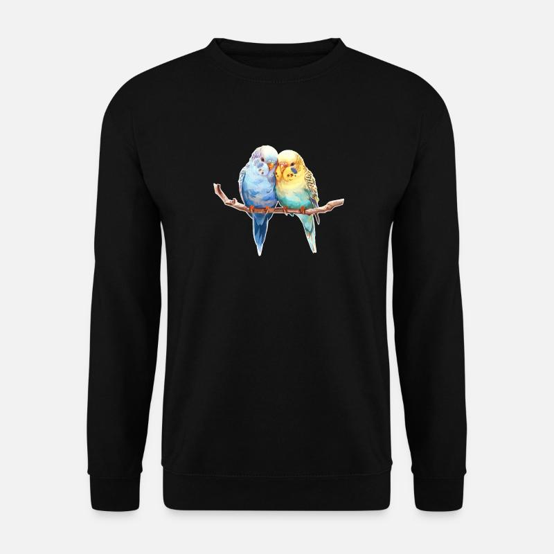 Wellensittiche Wellensittichpaar - Unisex Pullover - Schwarz