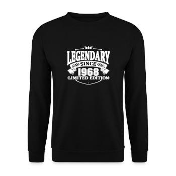 Legendär seit 1968 - Unisex Pullover - Schwarz - Vorne - Alina (178cm) & Michal (187cm)