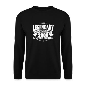 Legendär seit 2000 - Unisex Pullover - Schwarz - Vorne - Alina (178cm) & Michal (187cm)