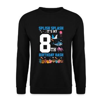 Meeresbiologie Geburtstagsparty 8 Jahre Acht - Unisex Pullover - Schwarz - Vorne - Alina (178cm) & Michal (187cm)