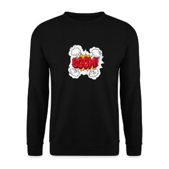 BOOM COMIC COMICSTYLE CARTOON BOOOM COMICS MOTIF - Unisex Sweatshirt - black - Front - Alina (178cm) & Michal (187cm)