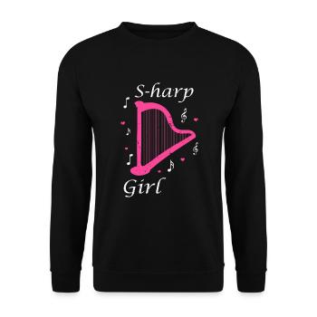 Conception de harpe pour harpiste et joueur de harpe - Sweat-shirt Unisexe - noir - Devant - Alina (178cm) & Michal (187cm)