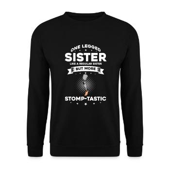 Conception de jambe bionique pour prothèses de jambe - Sweat-shirt Unisexe - noir - Devant - Alina (178cm) & Michal (187cm)