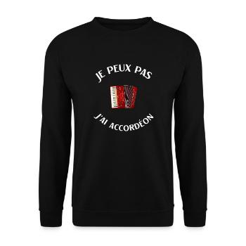 Accordéon humour accordéoniste homme femme - Sweat-shirt Unisexe - noir - Devant - Alina (178cm) & Michal (187cm)