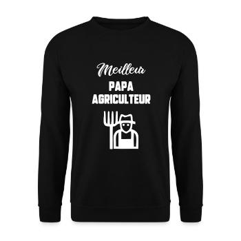 Meilleur papa agriculteur - Sweat-shirt Unisexe - noir - Devant - Alina (178cm) & Michal (187cm)
