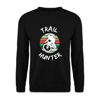 Mountainbike Trail hunter - Unisex Pullover - Schwarz - Vorne - Alina (178cm) & Michal (187cm)
