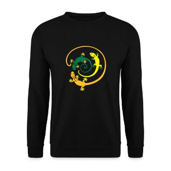 geckospiral - Unisex Sweatshirt - black - Front - Alina (178cm) & Michal (187cm)