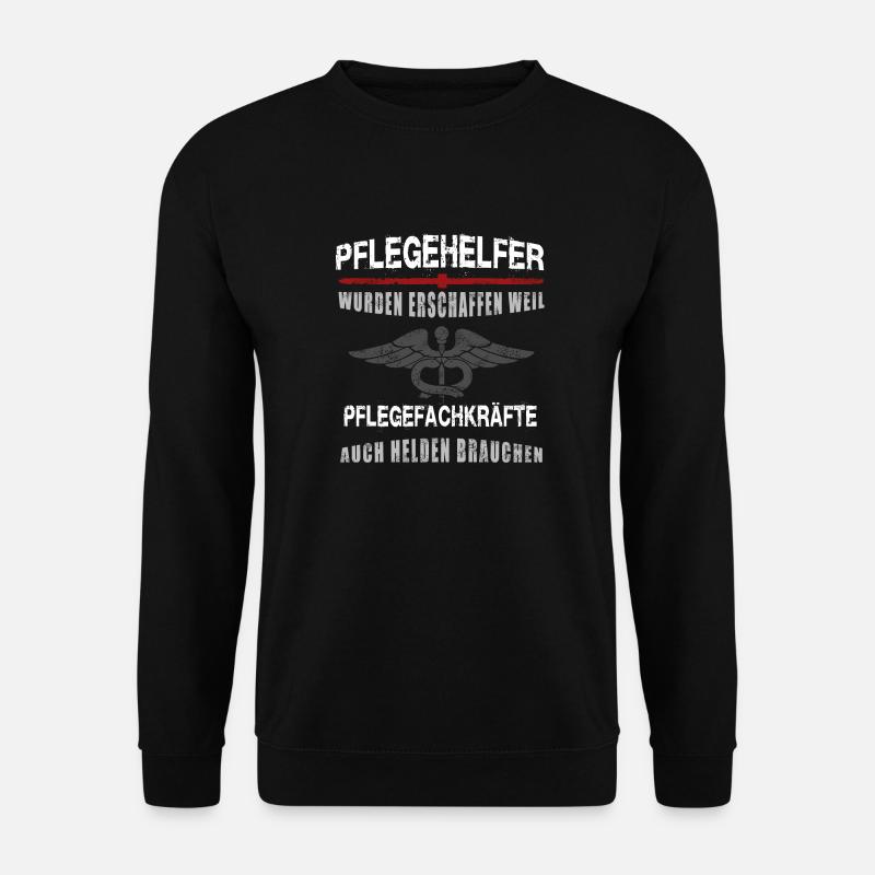 Pflegehelfer, Weil Pflegefachkkräfte Auch Helden - Unisex Pullover - Schwarz