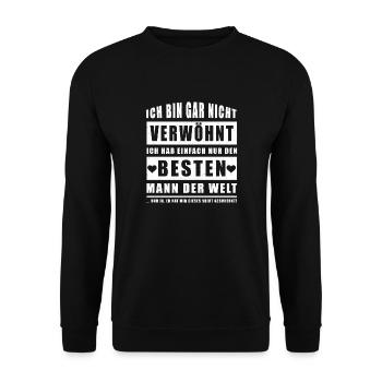 Ich Hab Den Besten Mann Der Welt - Unisex Pullover - Schwarz - Vorne - Alina (178cm) & Michal (187cm)