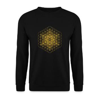 Metatrons Würfel - Unisex Pullover - Schwarz - Vorne - Alina (178cm) & Michal (187cm)