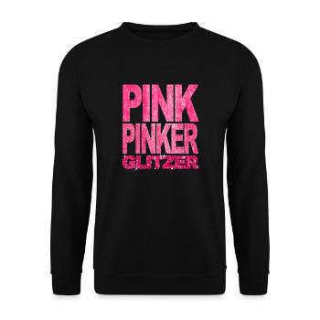 Pink Pinker Glitzer Bling Prinzessin Fashionista - Unisex Pullover - Schwarz - Vorne - Alina (178cm) & Michal (187cm)