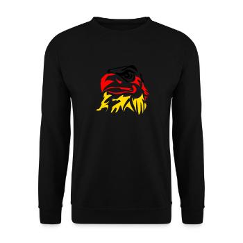 Black-red-gold eagle - Unisex Sweatshirt - black - Front - Alina (178cm) & Michal (187cm)