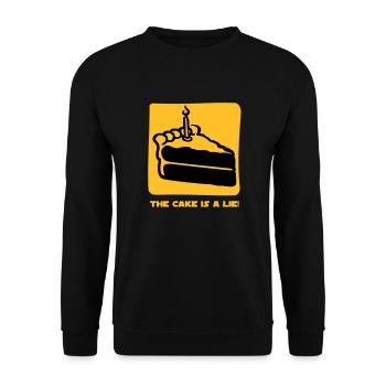 The Cake is a Lie - Unisex Sweatshirt - black - Front - Alina (178cm) & Michal (187cm)