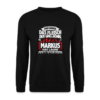 MARKUS - Grill - Unisex Pullover - Schwarz - Vorne - Alina (178cm) & Michal (187cm)