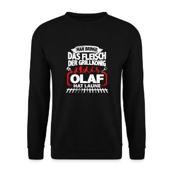 OLAF - Grill - Unisex Pullover - Schwarz - Vorne - Alina (178cm) & Michal (187cm)