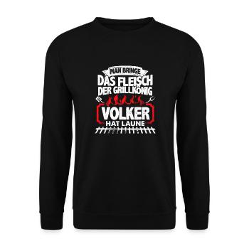 VOLKER - Grill - Unisex Pullover - Schwarz - Vorne - Alina (178cm) & Michal (187cm)