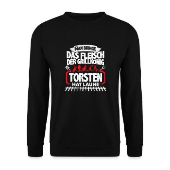 TORSTEN - Grill - Unisex Pullover - Schwarz - Vorne - Alina (178cm) & Michal (187cm)