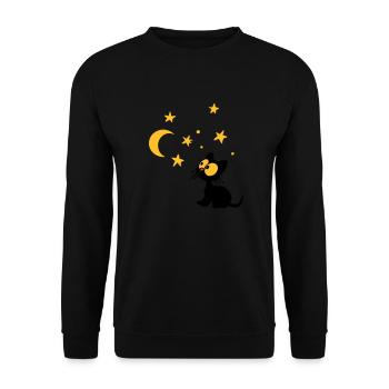 Kitten Sternen - Unisex Pullover - Schwarz - Vorne - Alina (178cm) & Michal (187cm)