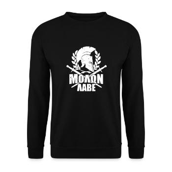 Molon Labe T Shirt - Unisex Sweatshirt - black - Front - Alina (178cm) & Michal (187cm)