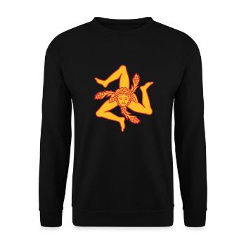 Sizilien Trinacria sizilianische Flagge Sicilia - Unisex Pullover - Schwarz - Vorne - Alina (178cm) & Michal (187cm)