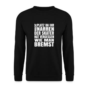 Skater narren bremsen skaten inliner inline - Unisex Pullover - Schwarz - Vorne - Alina (178cm) & Michal (187cm)