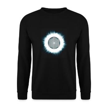 funky Blume des Lebens - Unisex Pullover - Schwarz - Vorne - Alina (178cm) & Michal (187cm)