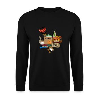 Feuerwerk für Silvester - Unisex Pullover - Schwarz - Vorne - Alina (178cm) & Michal (187cm)
