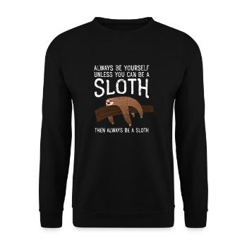 Always Be A Sloth - Sweat-shirt Unisexe - noir - Devant - Alina (178cm) & Michal (187cm)