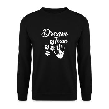 Hund Hunde Hundliebhaber Hundebesitzer Gassi - Unisex Pullover - Schwarz - Vorne - Alina (178cm) & Michal (187cm)