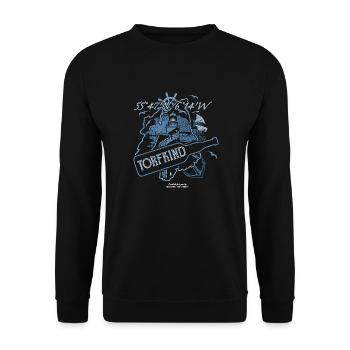 Whisky Spruch Torfkind und Insel Islay - Unisex Pullover - Schwarz - Vorne - Alina (178cm) & Michal (187cm)