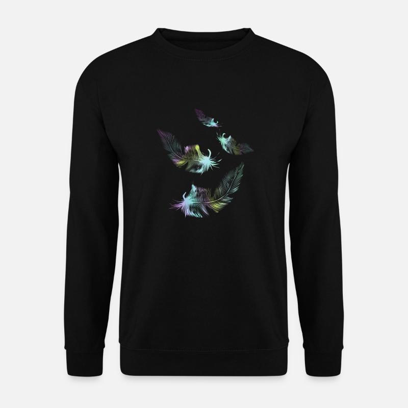 Regenbogenfedern - Unisex Pullover - Schwarz