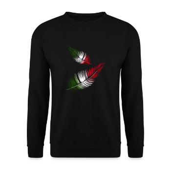 plumes italiennes en rouge blanc et vert - Sweat-shirt Unisexe - noir - Devant - Alina (178cm) & Michal (187cm)