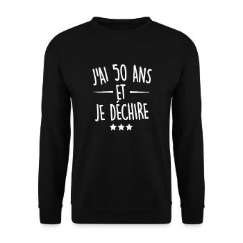 j'ai 50 ans et je déchire - Sweat-shirt Unisexe - noir - Devant - Alina (178cm) & Michal (187cm)