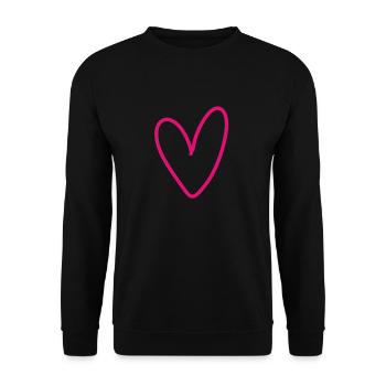 Coeur rose peint - Sweat-shirt Unisexe - noir - Devant - Alina (178cm) & Michal (187cm)