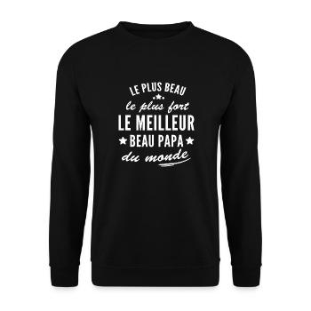 le meilleur beau papa du monde - Sweat-shirt Unisexe - noir - Devant - Alina (178cm) & Michal (187cm)
