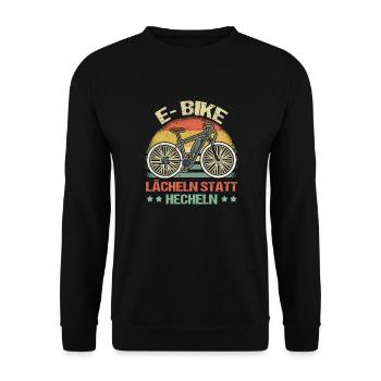 Lächeln Statt Hecheln - Unisex Pullover - Schwarz - Vorne - Alina (178cm) & Michal (187cm)
