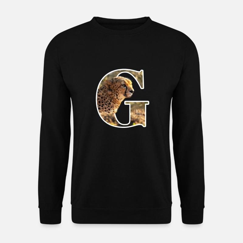 G Guépard alphabet animaux - Sweat-shirt Unisexe - noir