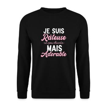 Râleuse Mais Adorable Cadeau Humour Personnalisé - Sweat-shirt Unisexe - noir - Devant - Alina (178cm) & Michal (187cm)