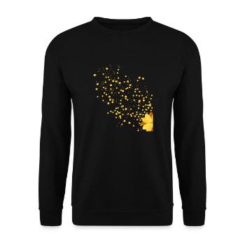 gelbe Blume - Unisex Pullover - Schwarz - Vorne - Alina (178cm) & Michal (187cm)