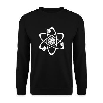 RPG Dice Atom Gamer Gaming RPG - Unisex Sweatshirt - black - Front - Alina (178cm) & Michal (187cm)