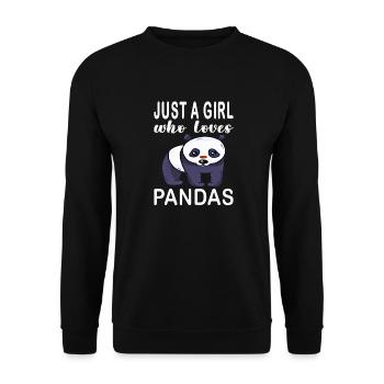 Just A Girl Who Loves Pandas. Panda Girl - Unisex Sweatshirt - black - Front - Alina (178cm) & Michal (187cm)