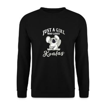 juste une fille qui aime les koalas. Koala. Fluffel - Sweat-shirt Unisexe - noir - Devant - Alina (178cm) & Michal (187cm)