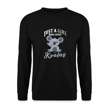 just a girl who loves koalas. Koala. Fluffel - Unisex Sweatshirt - black - Front - Alina (178cm) & Michal (187cm)