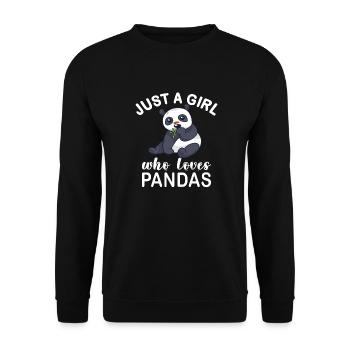 Just A Girl Who Loves Pandas. Panda Girl - Unisex Sweatshirt - black - Front - Alina (178cm) & Michal (187cm)