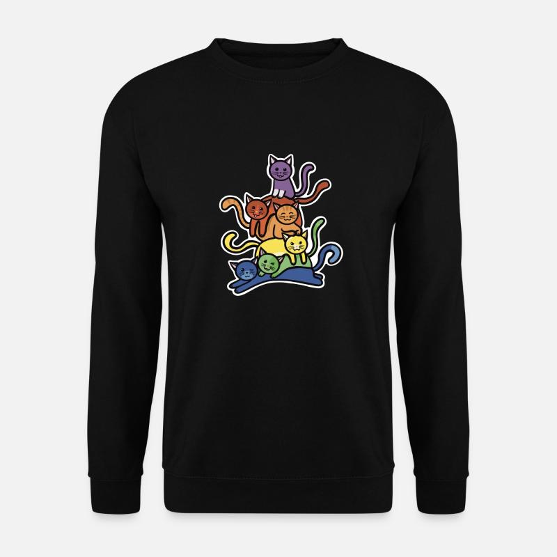 Rainbow Cats Stack - Unisex Sweatshirt - black