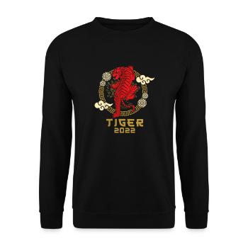 Happy Chinese New Year 2022 - Zodiac Sign - Unisex Sweatshirt - black - Front - Alina (178cm) & Michal (187cm)
