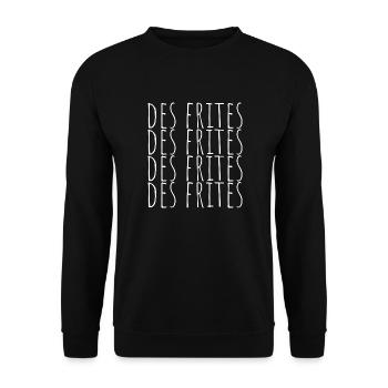 Des frites Des frites Des frites cadeau - Sweat-shirt Unisexe - noir - Devant - Alina (178cm) & Michal (187cm)