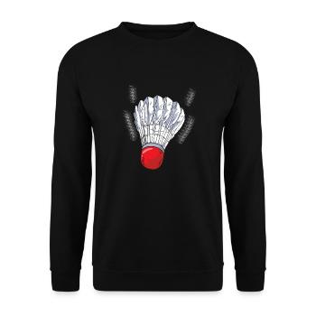 Badminton Sport Badminton Gift - Unisex Sweatshirt - black - Front - Alina (178cm) & Michal (187cm)