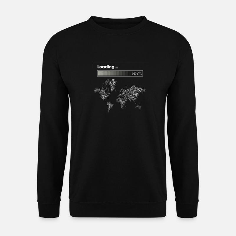 Fieden zu 85% geladen - Weltkarte - Unisex Pullover - Schwarz