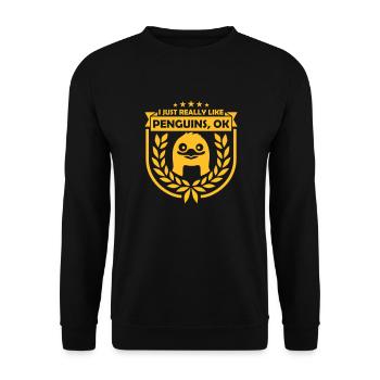 J’aime juste les pingouins - Sweat-shirt Unisexe - noir - Devant - Alina (178cm) & Michal (187cm)